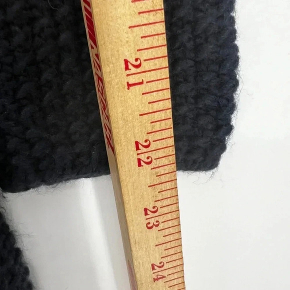 ZARA KNIT Bow Tie Back Chunky Sweater Size M Navy Keyhole Long Sleeve - Picture 7 of 13